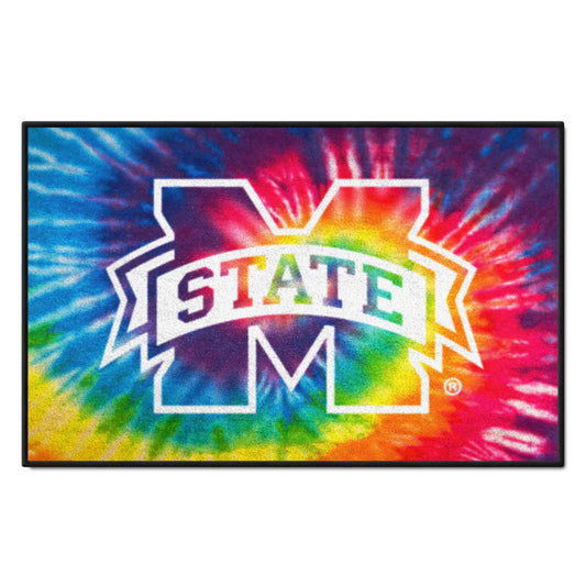 Mississippi State Bulldogs Tie Dye Starter Mat Accent Rug - 19in. x 30in.