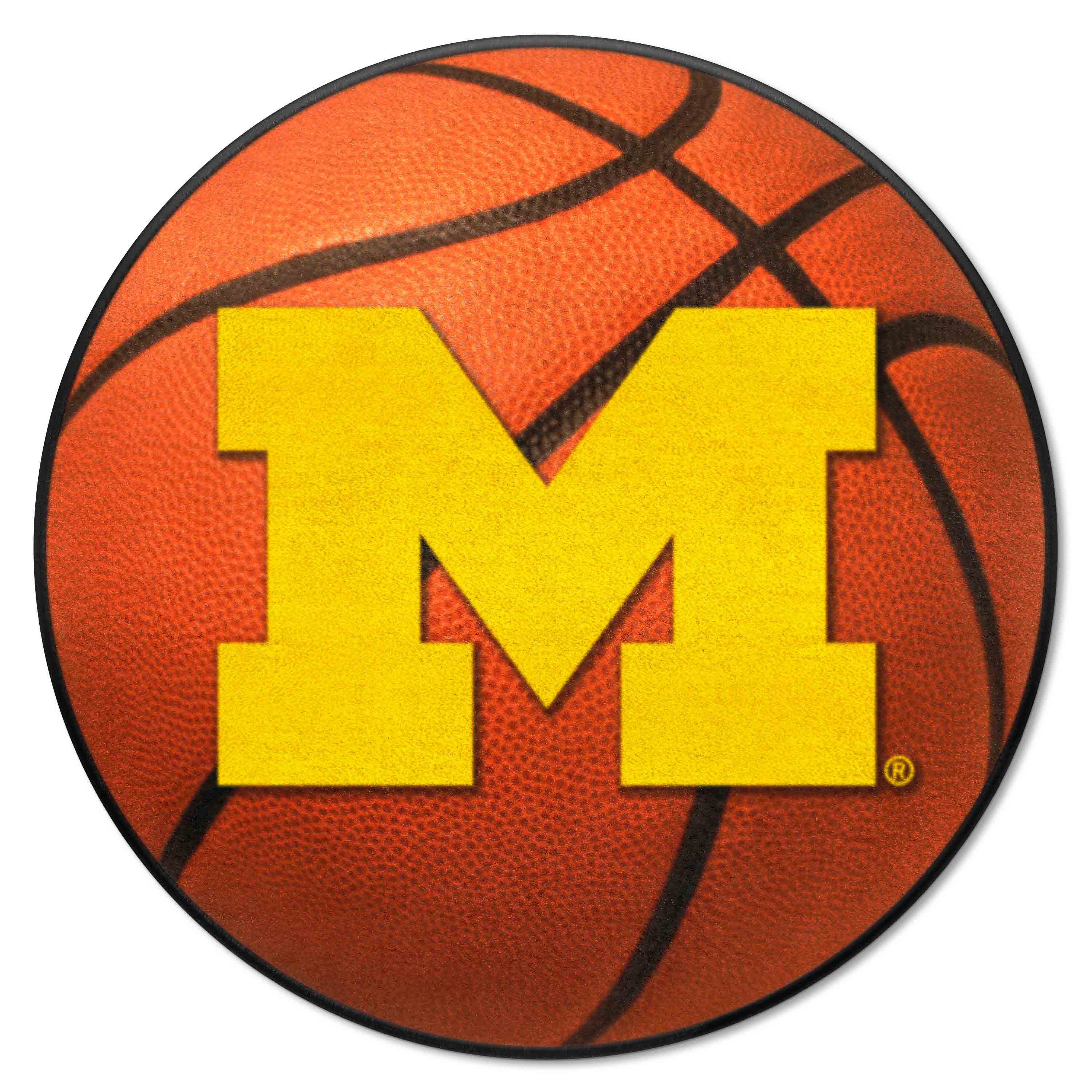 Michigan Wolverines Basketball Rug - 27in. Diameter