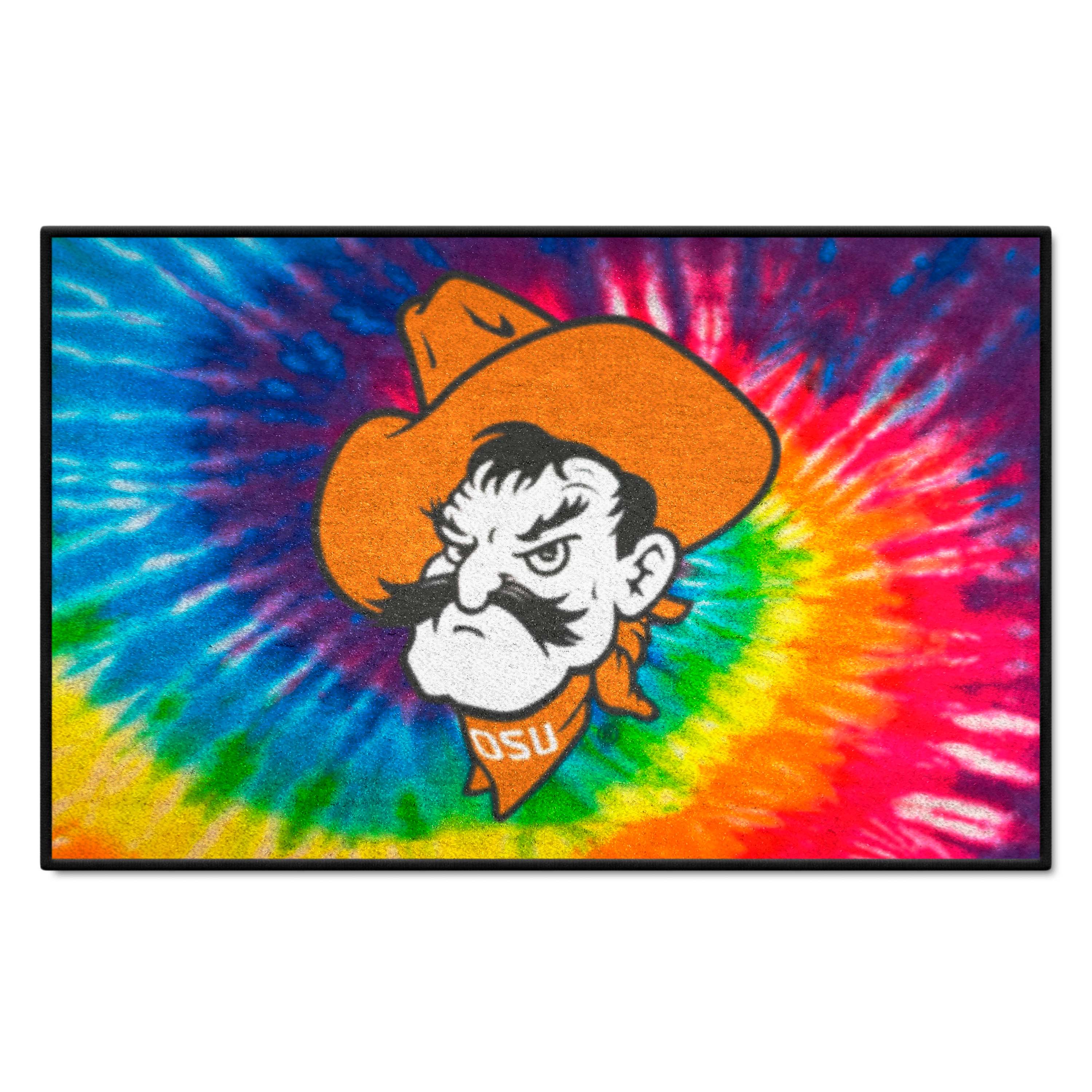 Oklahoma State Cowboys Tie Dye Starter Mat Accent Rug - 19in. x 30in.