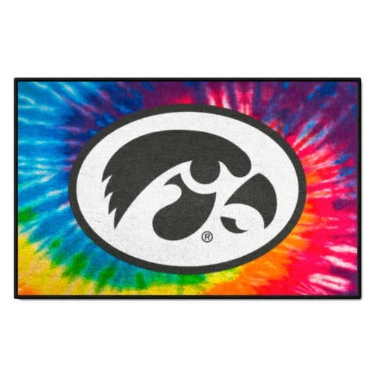 Iowa Hawkeyes Tie Dye Starter Mat Accent Rug - 19in. x 30in.