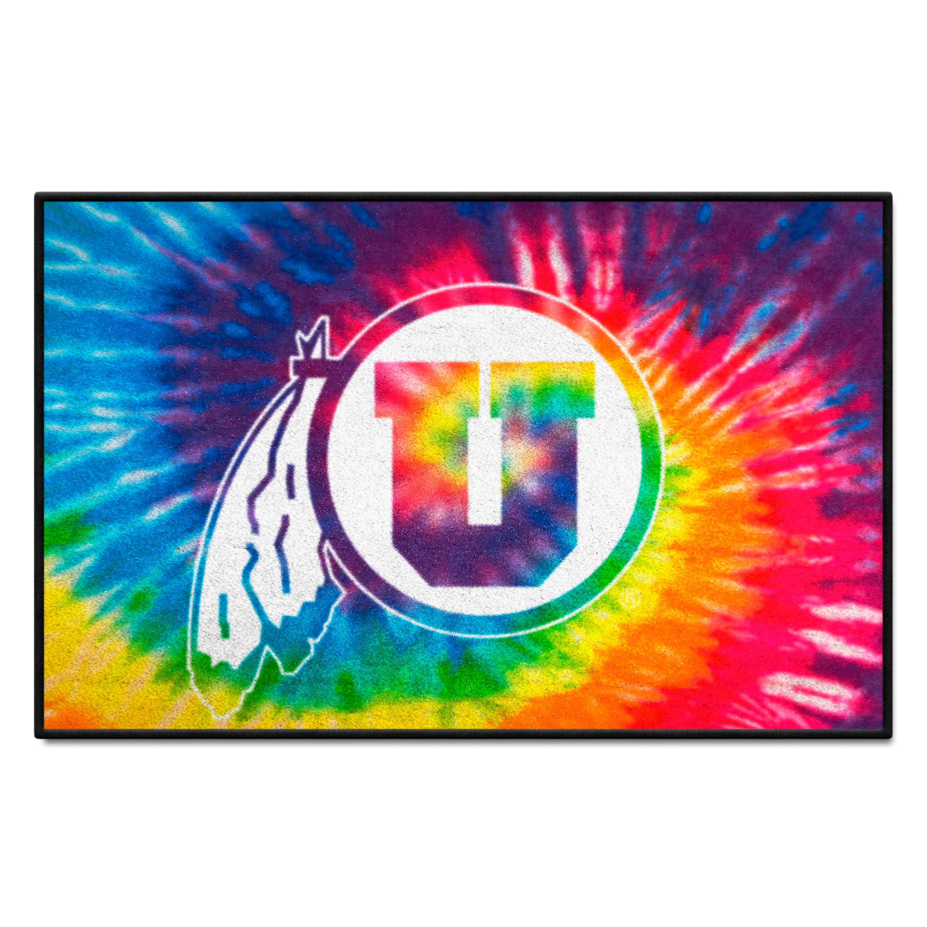 Utah Utes Tie Dye Starter Mat Accent Rug - 19in. x 30in.