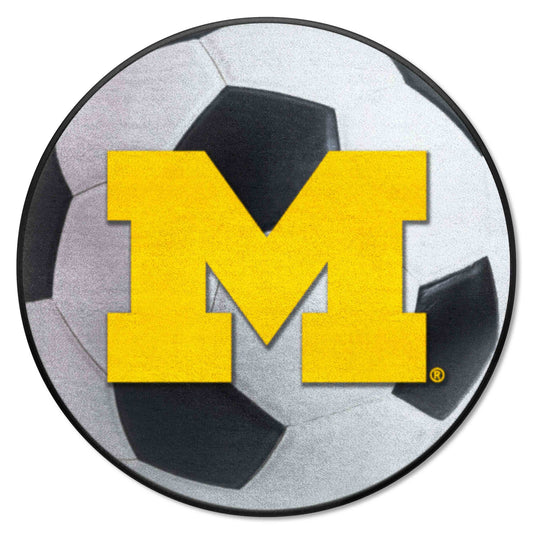 Michigan Wolverines Soccer Ball Rug - 27in. Diameter