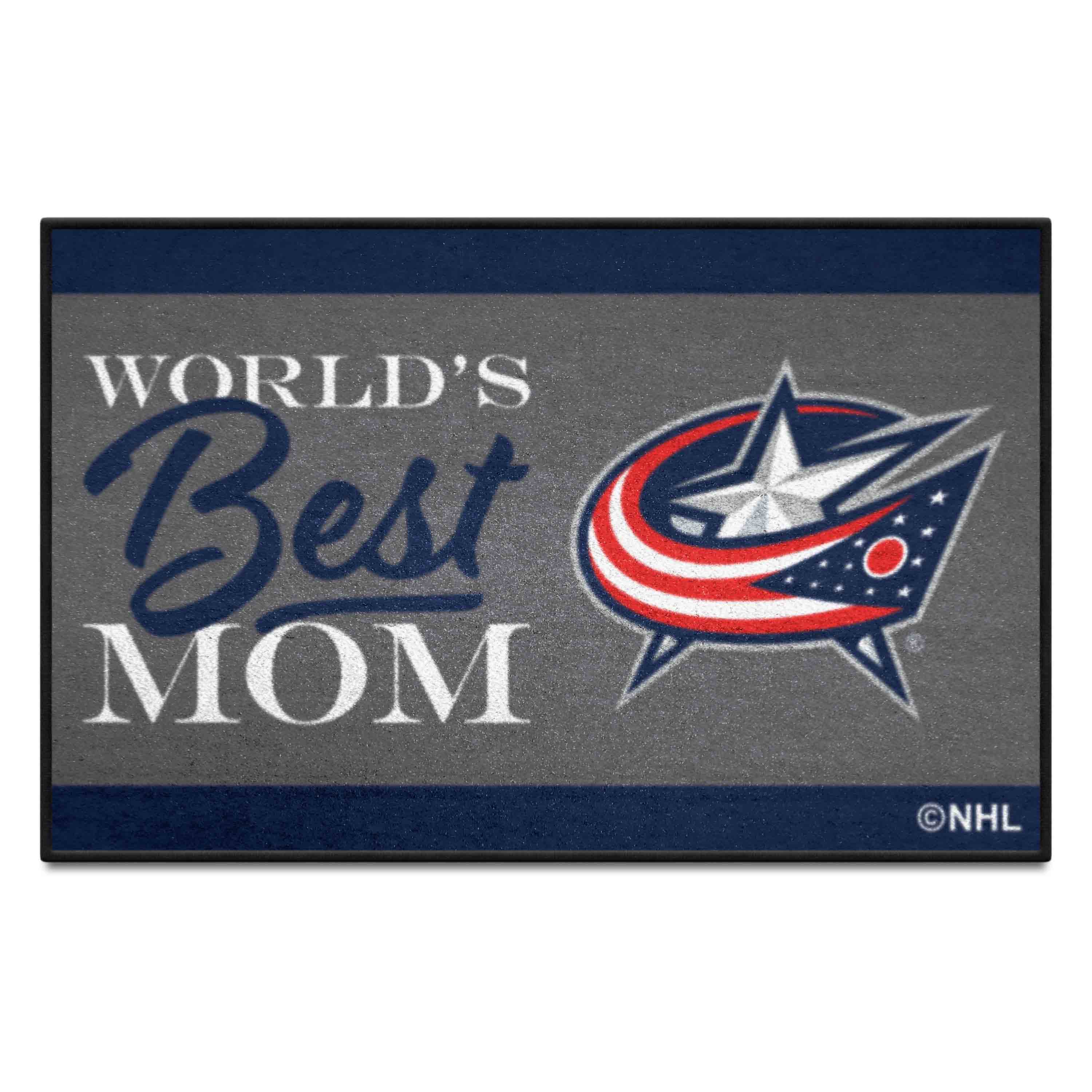 Columbus Blue Jackets World's Best Mom Starter Mat Accent Rug - 19in. x 30in. - Columbus Blue Jackets