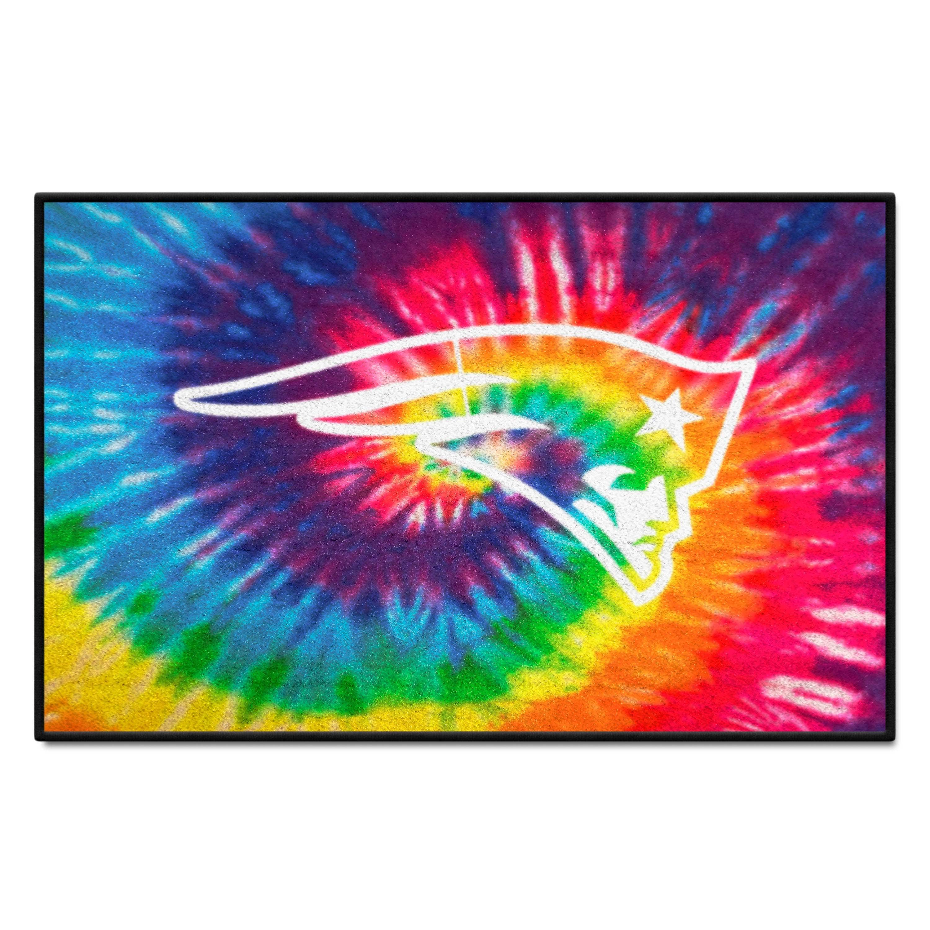 New England Patriots Tie Dye Starter Mat Accent Rug - 19in. x 30in. - New England Patriots