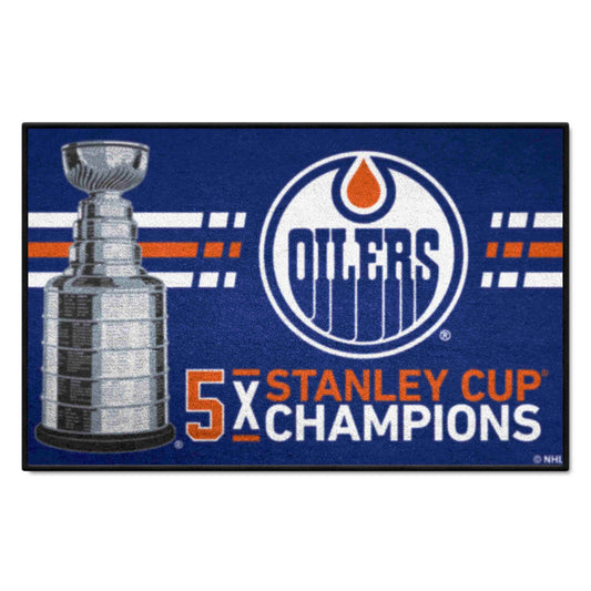 Alfombra decorativa de inicio Dynasty de los Edmonton Oilers: 19 x 30 pulgadas.