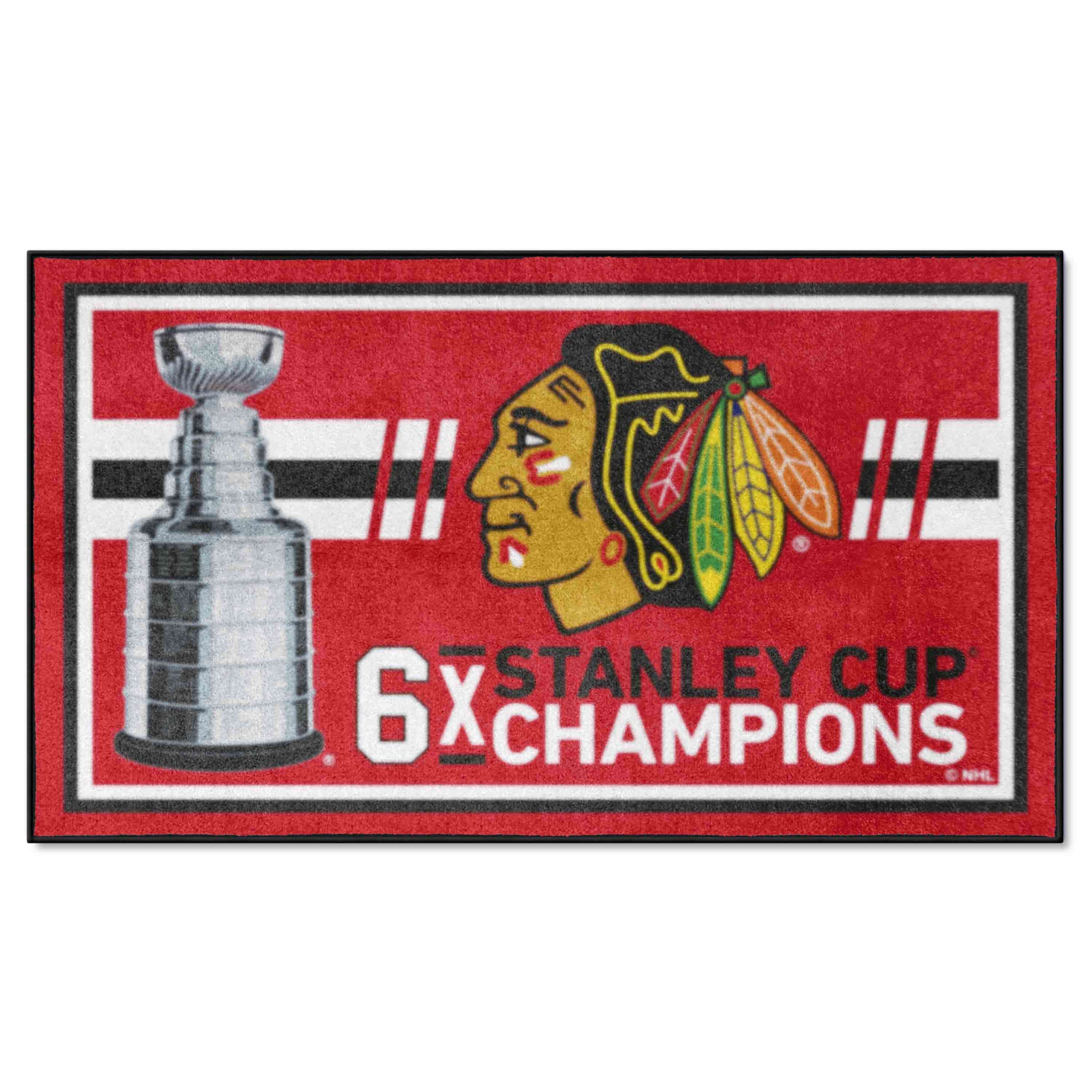 Chicago Blackhawks Dynasty 3ft. x 5ft. Plush Area Rug - Chicago Blackhawks