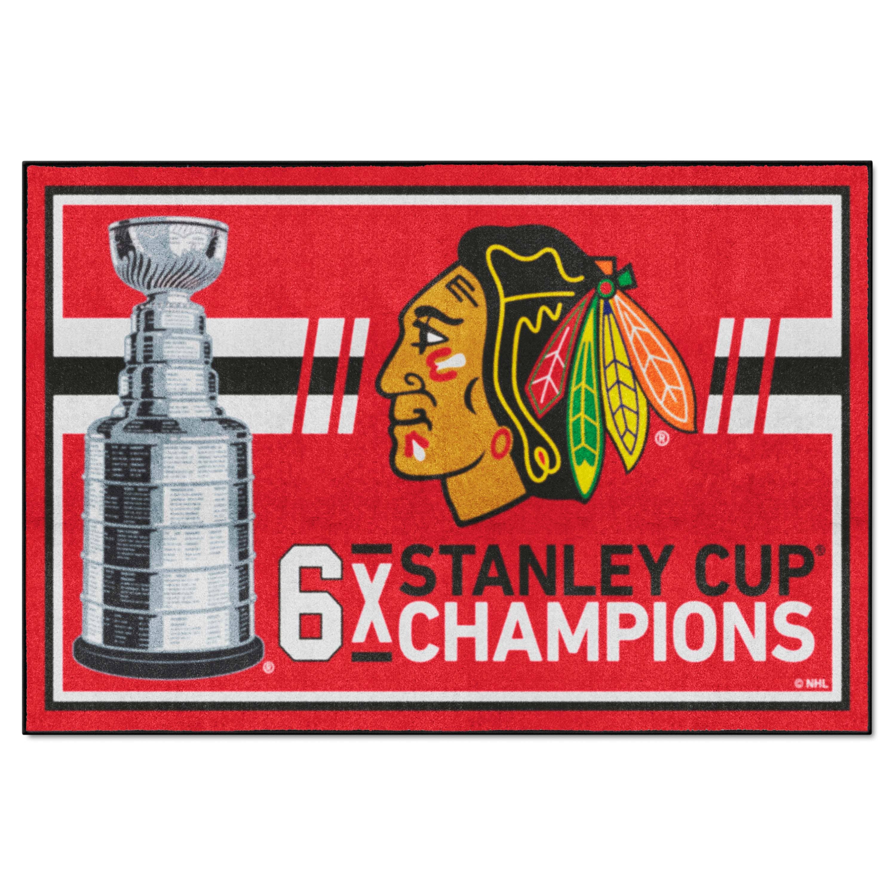 Chicago Blackhawks Dynasty 5ft. x 8ft. Plush Area Rug - Chicago Blackhawks