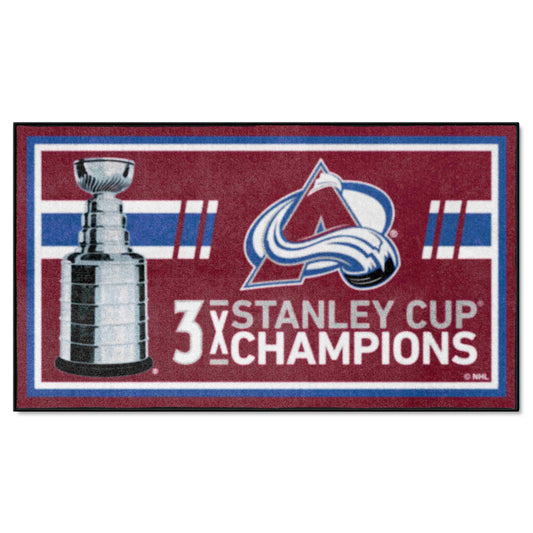 Colorado Avalanche Dynasty 3ft. x 5ft. Plush Area Rug - Colorado Avalanche