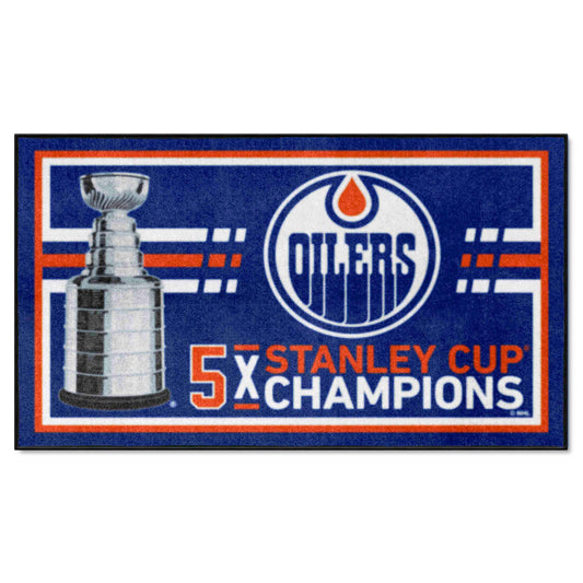 Alfombra de felpa Dynasty de 3 pies x 5 pies de los Edmonton Oilers