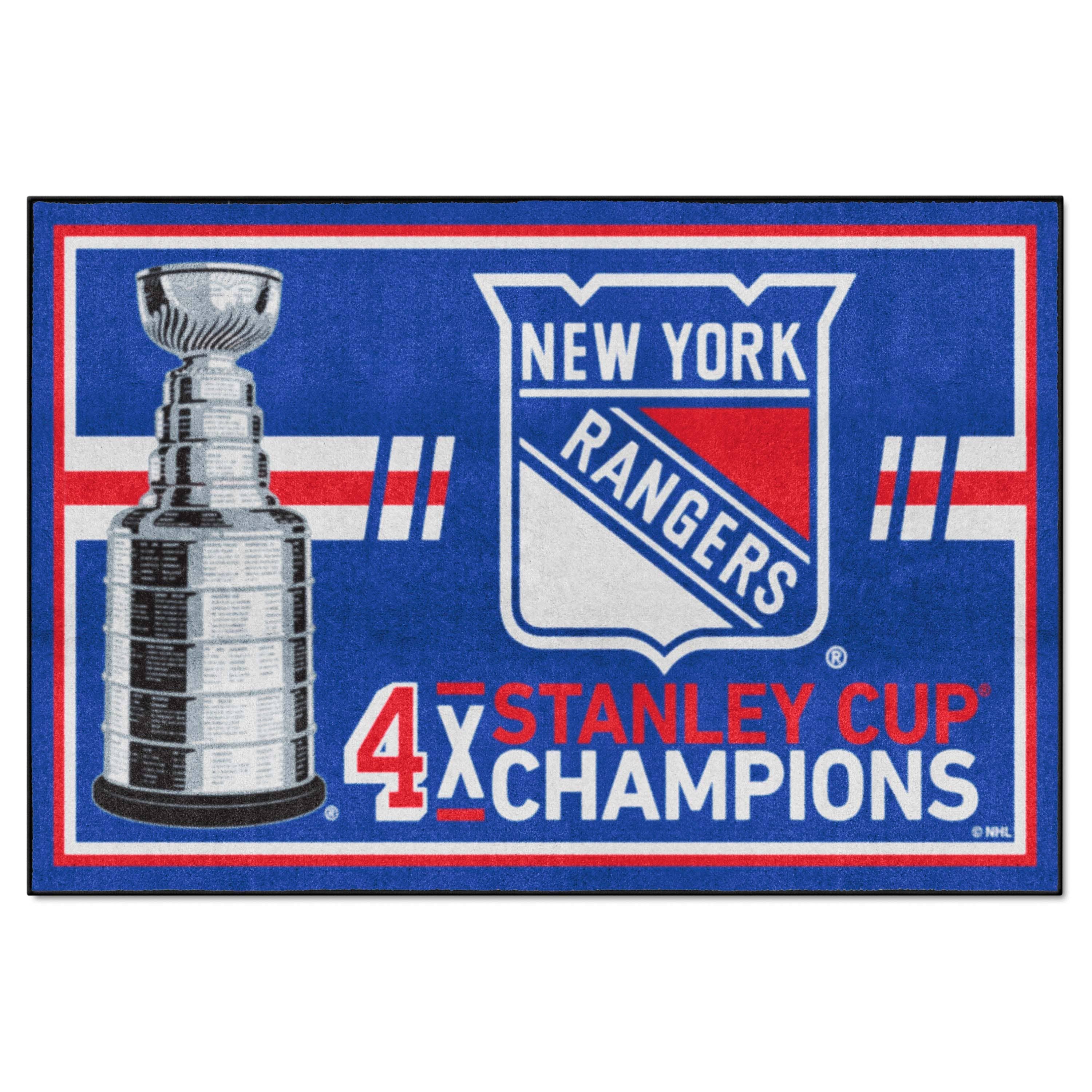 New York Rangers Dynasty 5ft. x 8ft. Plush Area Rug - New York Rangers