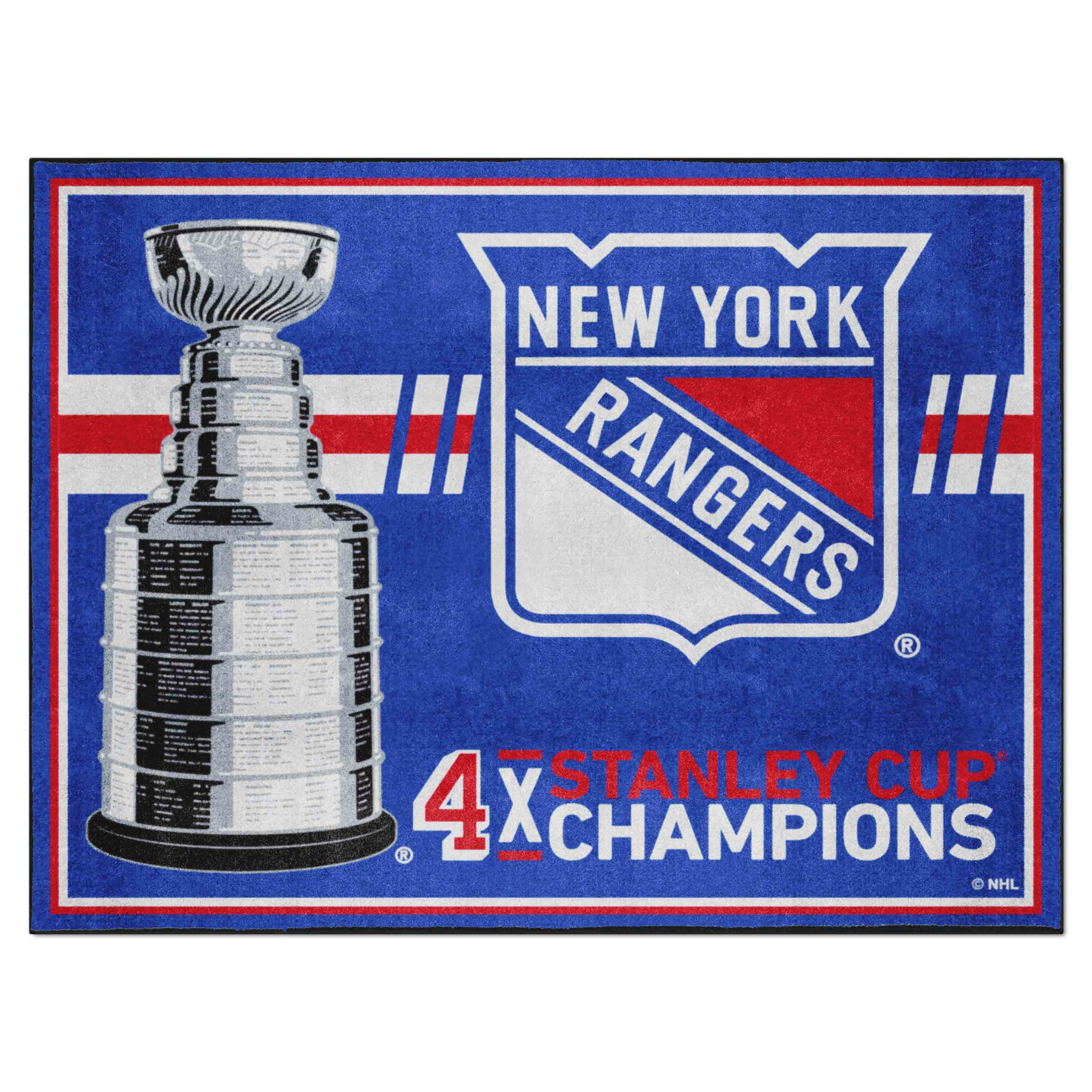 New York Rangers Dynasty 8ft. x 10ft. Plush Area Rug - New York Rangers