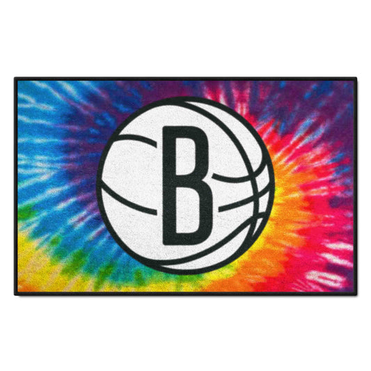 Brooklyn Nets Tie Dye Starter Mat Accent Rug - 19in. x 30in. - Brooklyn Nets