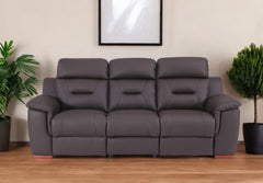 90" Brown Faux Leather Sofa