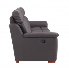 67" Brown Faux Leather Manual Reclining Loveseat