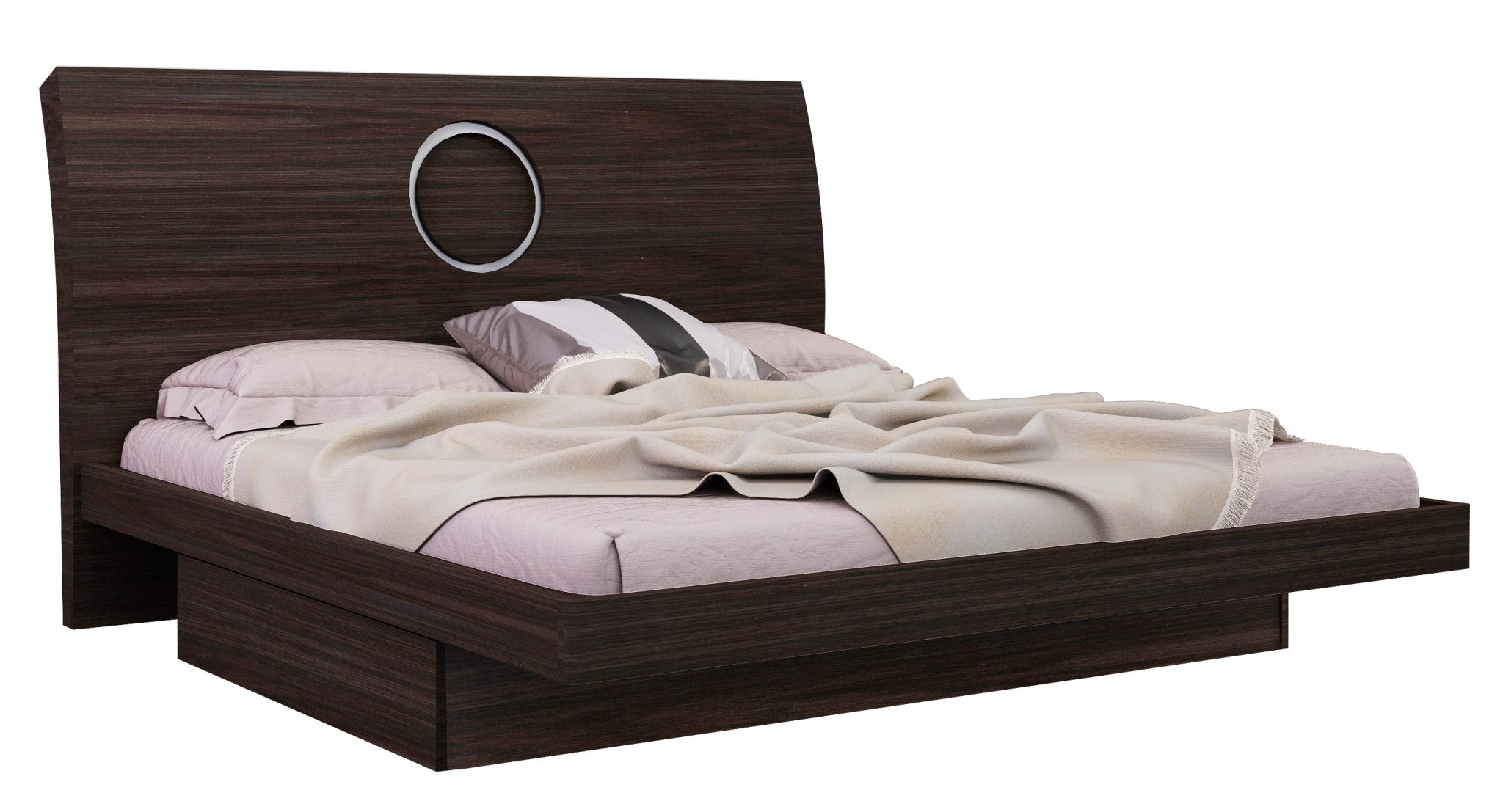 Four Piece Wood Brown Solid Wood Bedroom Set With Mirror