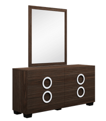 Four Piece Wood Brown Solid Wood Bedroom Set With Mirror