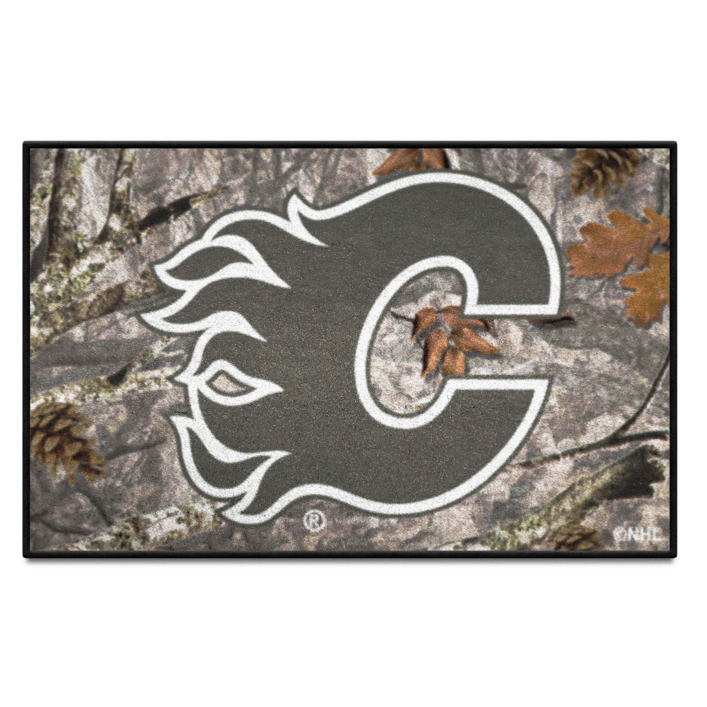 Calgary Flames Camo Starter Mat Accent Rug - 19in. x 30in.