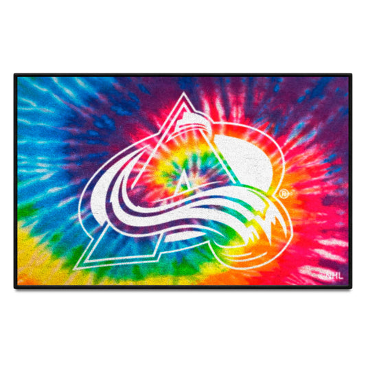 Colorado Avalanche Tie Dye Starter Mat Accent Rug - 19in. x 30in. - Colorado Avalanche