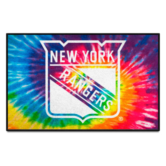 New York Rangers Tie Dye Starter Mat Accent Rug - 19in. x 30in. - New York Rangers