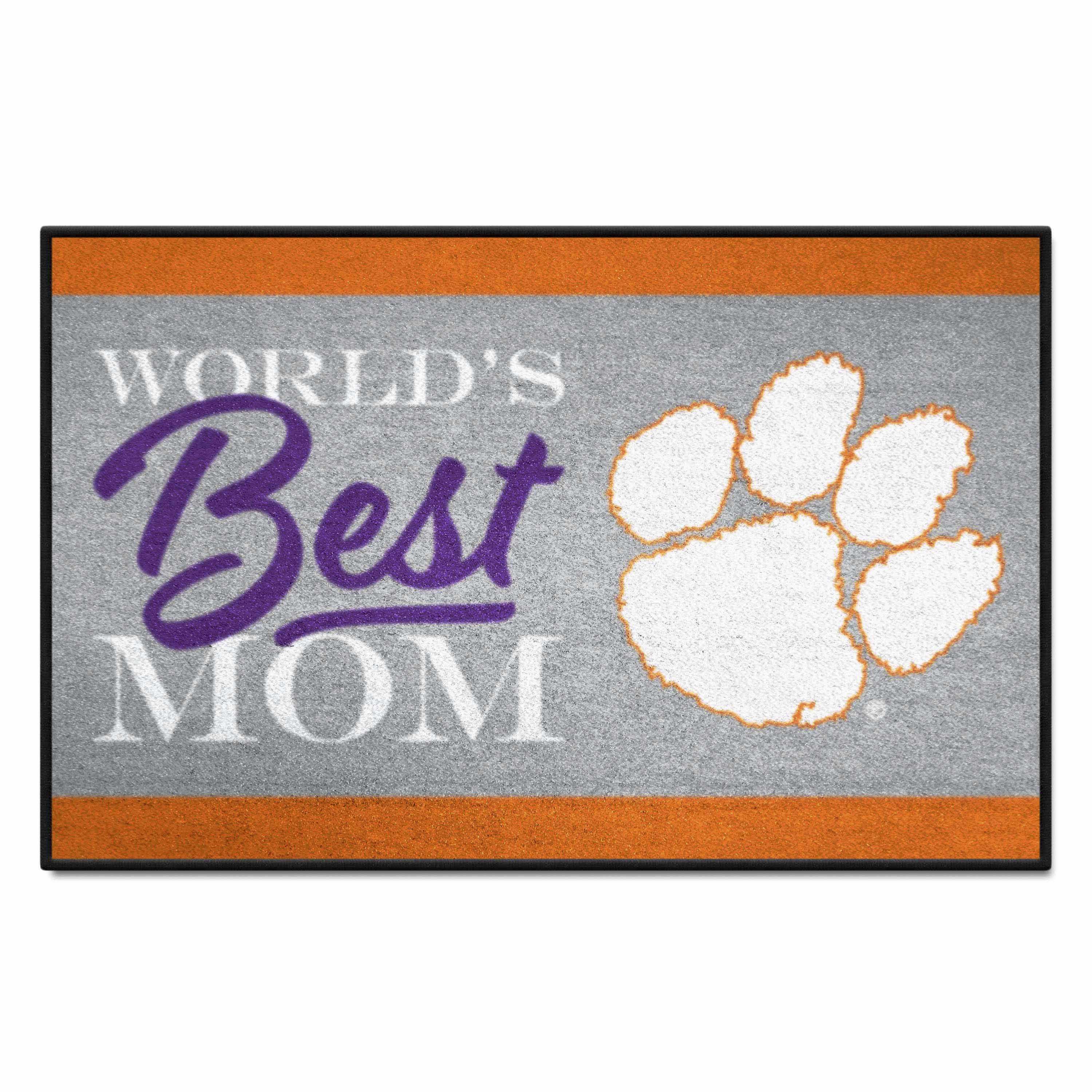 Clemson Tigers World's Best Mom Starter Mat Accent Rug - 19in. x 30in. - Clemson