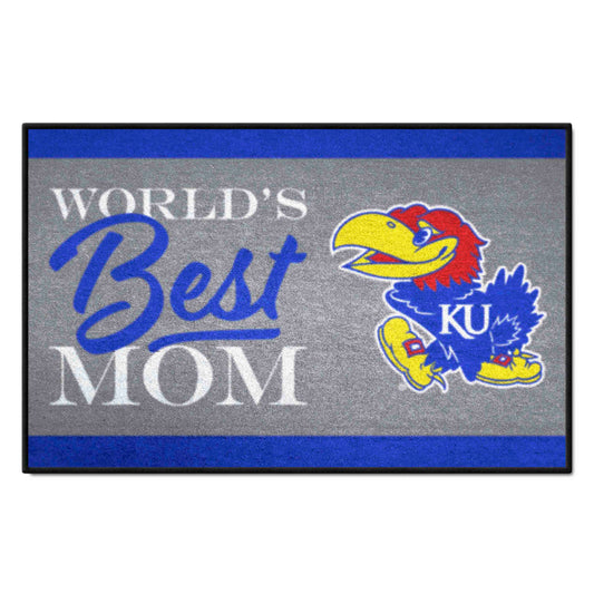 Kansas Jayhawks World's Best Mom Starter Mat Accent Rug - 19in. x 30in.