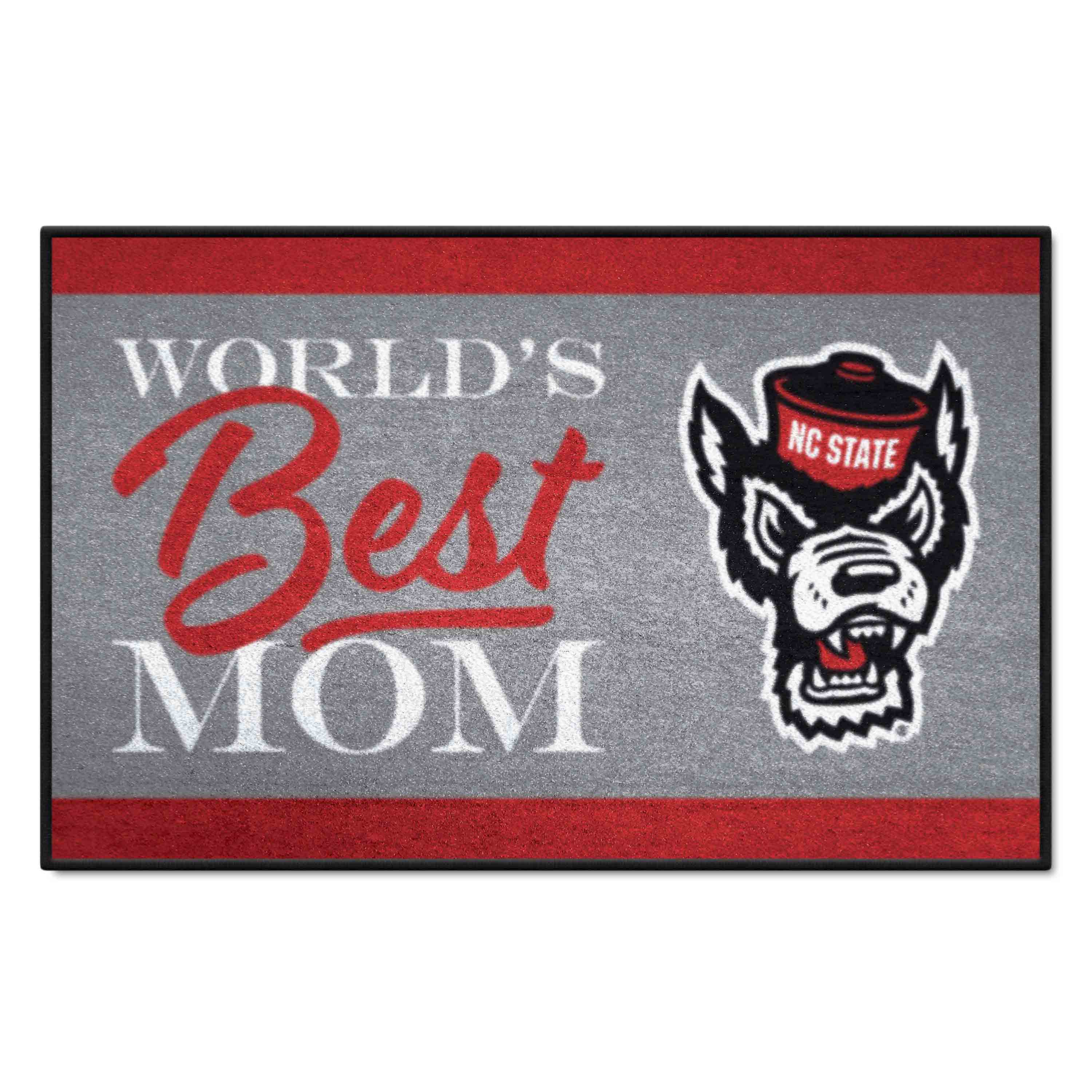 NC State Wolfpack World's Best Mom Starter Mat Accent Rug - 19in. x 30in. - NC State