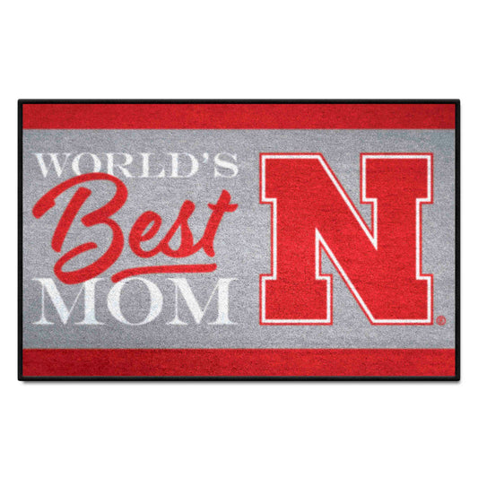 Nebraska Cornhuskers World's Best Mom Starter Mat Accent Rug - 19in. x 30in.