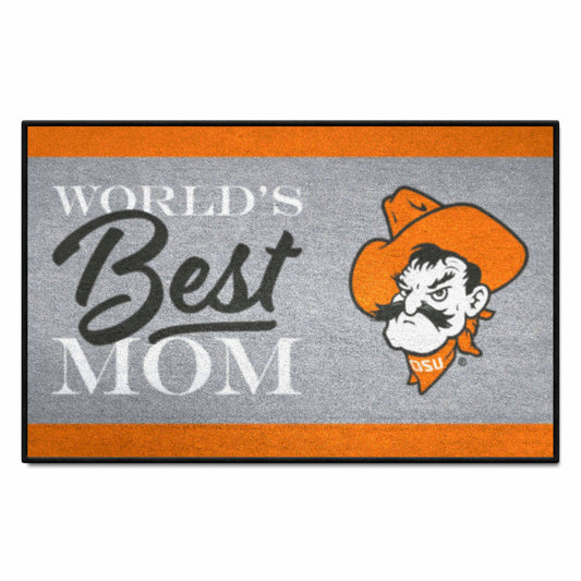 Oklahoma State Cowboys World's Best Mom Starter Mat Accent Rug - 19in. x 30in. - Oklahoma State