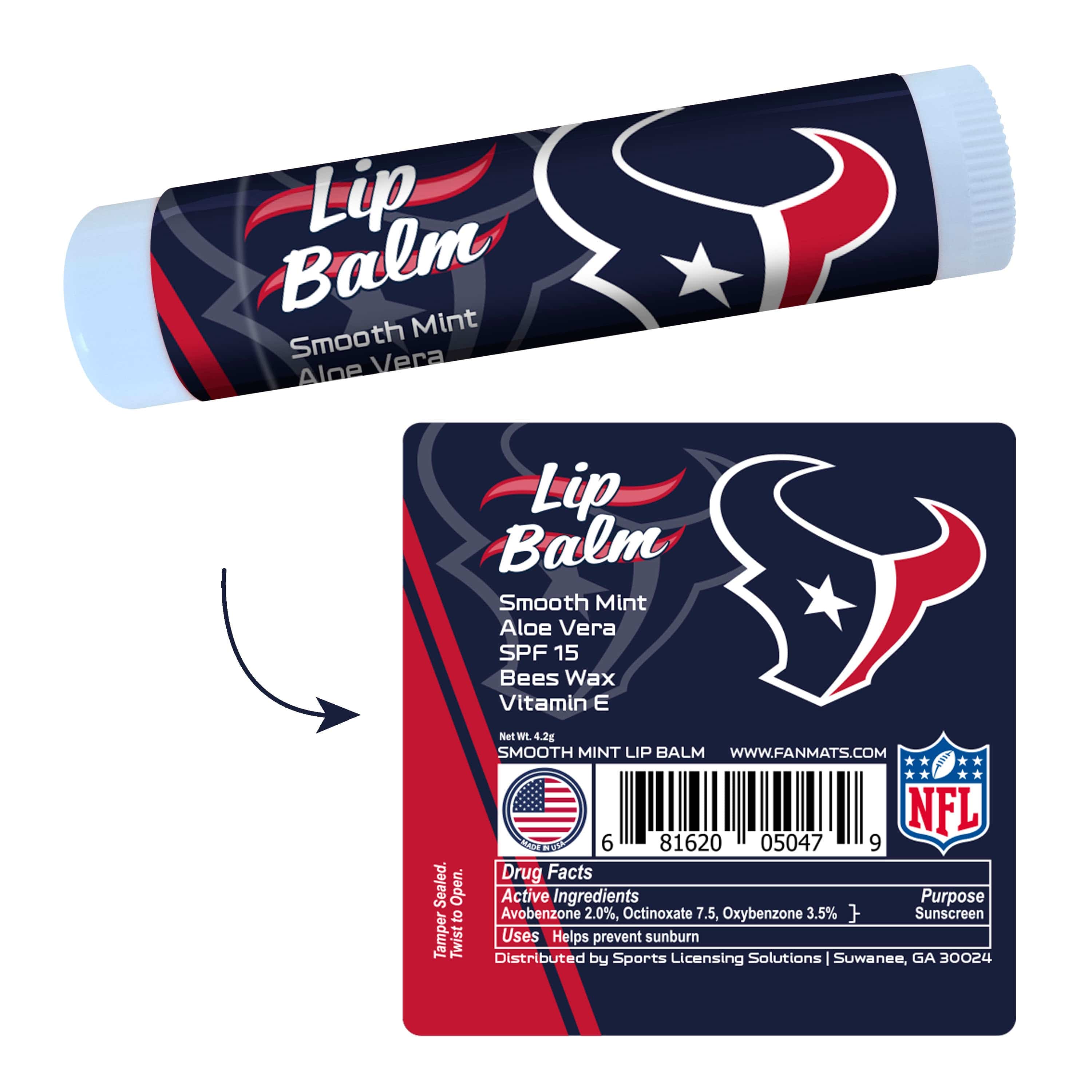 Houston Texans Smooth Mint SPF 15 Lip Balm - Houston Texans