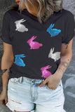 Plus Size Rabbit Round Neck Short Sleeve T-Shirt - Flyclothing LLC