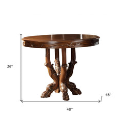 48" Brown Solid Wood Dining Table