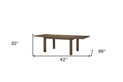 42" Brown Solid Wood Dining Table