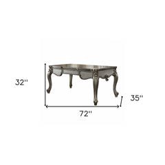 35" Silver Executive Desk