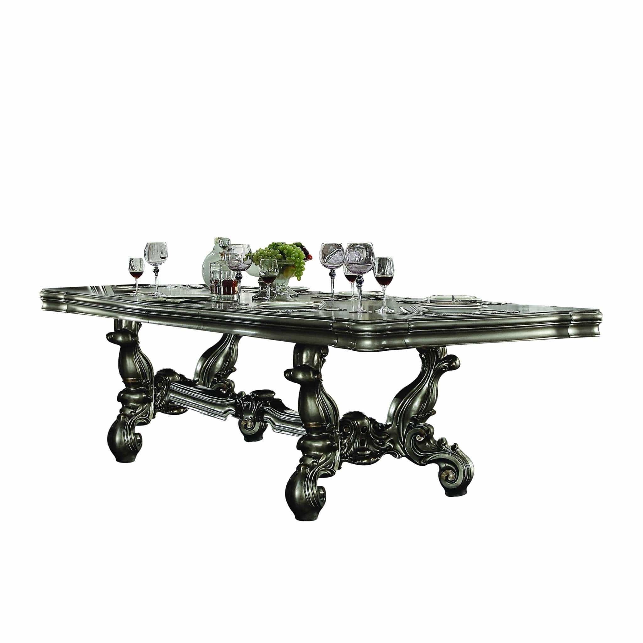 46" Green Solid Wood Trestle Base Dining Table - Homeroots