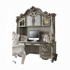 21" Platinum Solid Wood Peninsula Wall Mounted Computer Desk With Four Cabinets Five Drawers