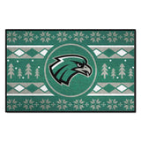 Northeastern State Riverhawks Holiday Sweater Starter Mat Accent Rug - 19in. x 30in.