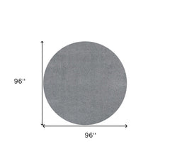 8' Round  Polyester Grey Area Rug