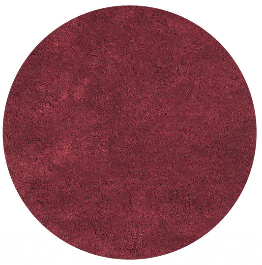 8' Red Round Indoor Shag Rug