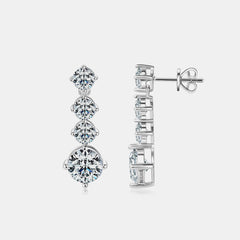 4 Carat Moissanite 925 Sterling Silver Earrings Trendsi