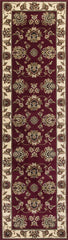 10' X 13' Red Ivory Machine Woven Floral Traditional Indoor Area Rug