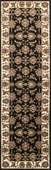 10' X 13' Black Ivory Machine Woven Floral Traditional Indoor Area Rug