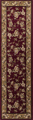 10' X 13' Red Beige Machine Woven Floral Traditional Indoor Area Rug