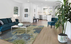 10' X 13' Blue and Green Abstract Area Rug