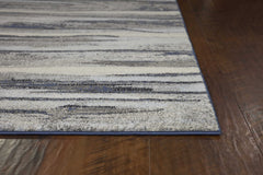 10' X 13' Grey Machine Woven Abstract Brushstroke Indoor Area Rug