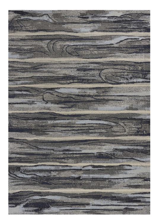 10' X 13' Grey Machine Woven Abstract Brushstroke Indoor Area Rug