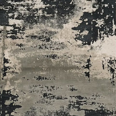 10' X 13' Silver Charcoal Machine Woven Abstract Paint Splatter Indoor Area Rug