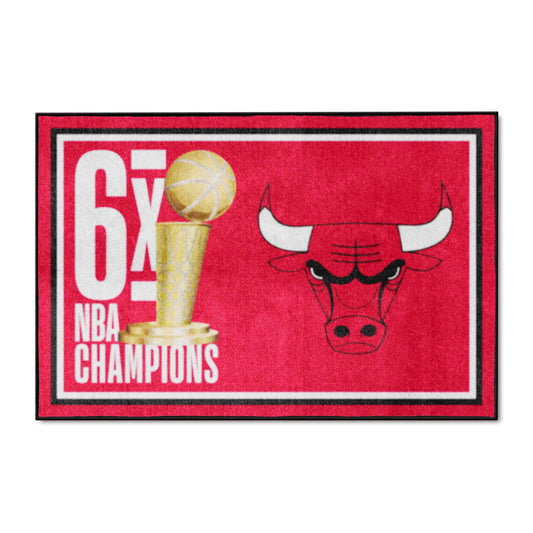 Chicago Bulls Dynasty 4ft. x 6ft. Plush Area Rug - Chicago Bulls