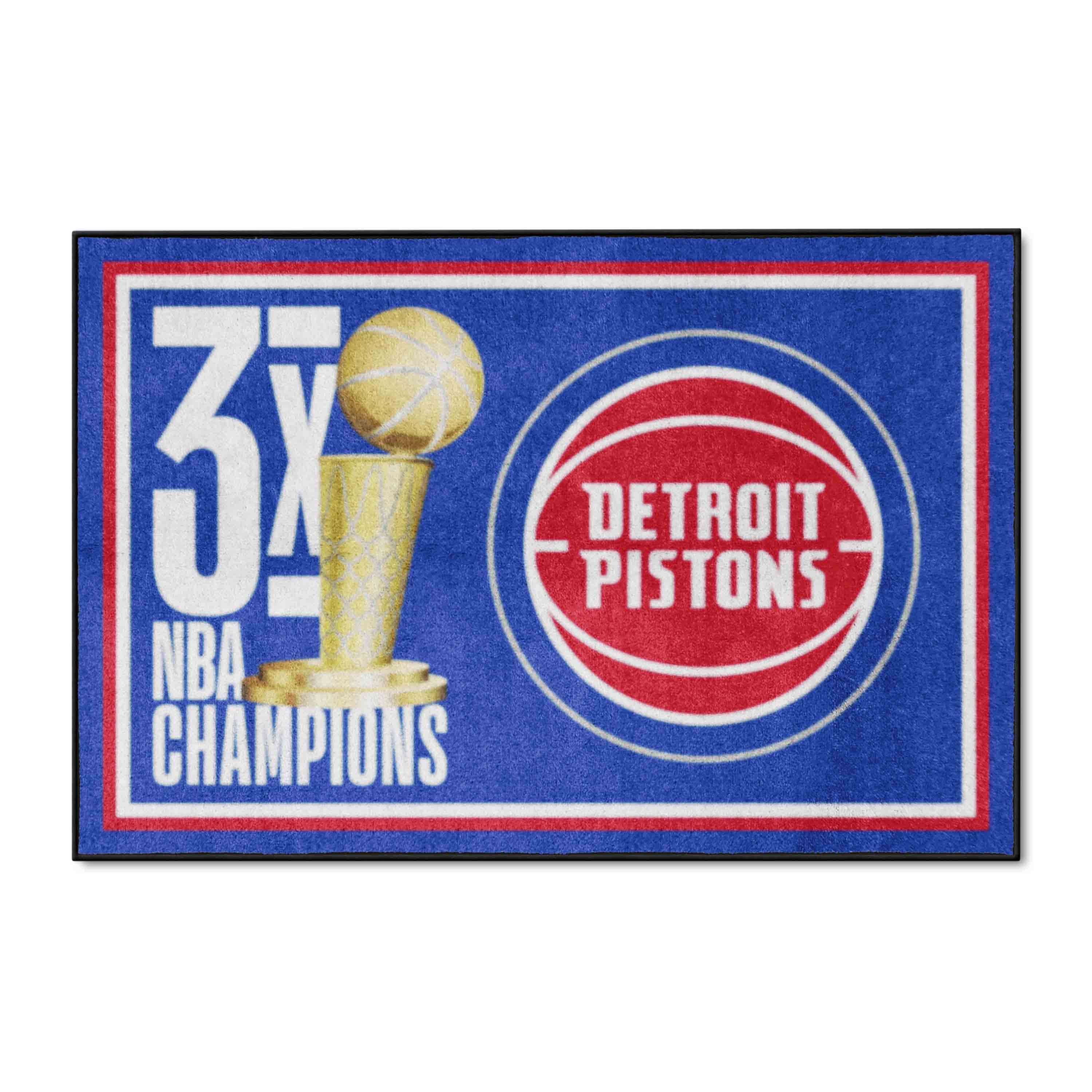 Detroit Pistons Dynasty 4ft. x 6ft. Plush Area Rug - Detroit Pistons