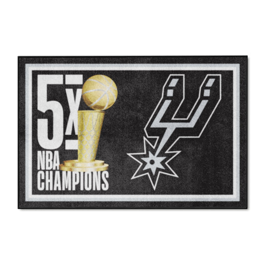 San Antonio Spurs Dynasty 4ft. x 6ft. Plush Area Rug