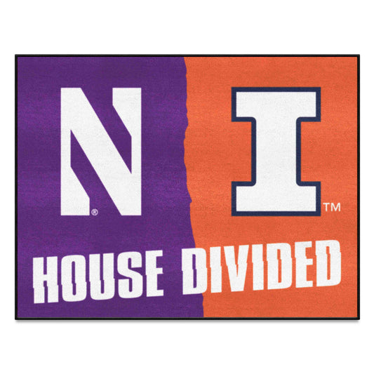 House Divided - Northwestern / Illinois House Divided House Divided Rug - 34 in. x 42.5 in. - House Divided - Northwestern / Illinois